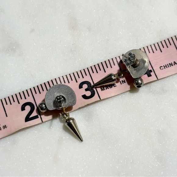 Modernist Artisan OOAK Silver Geometric Dangle Earrings - Picture 13 of 15